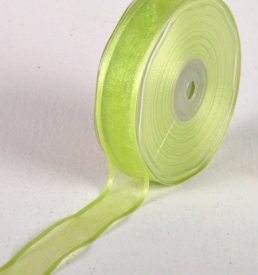 New Special 25mm x 25m Lime Green Satin Edge Organza Ribbon Florist Wedding