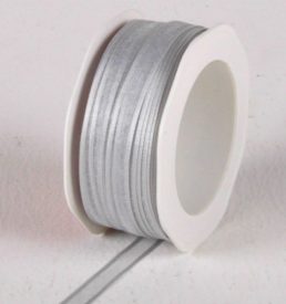New 10mm x 25m Silver Satin Edge Organza Ribbon Florist Wedding
