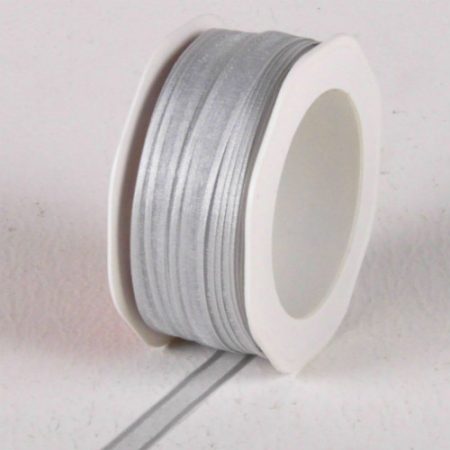 New 10mm x 25m Silver Satin Edge Organza Ribbon Florist Wedding