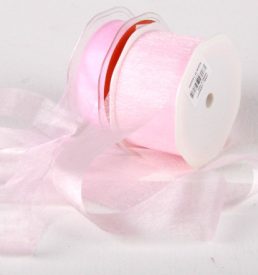 Cut Edge Baby Pink Organza 50mm x 25m Florist Wedding Wrapping