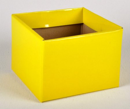 No6 Gloss Box Yellow 17x17x12cm Florist Gift Wrapping