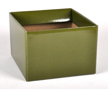 No6 Gloss Box Moss 17x17x12cm Florist Gift Wrapping