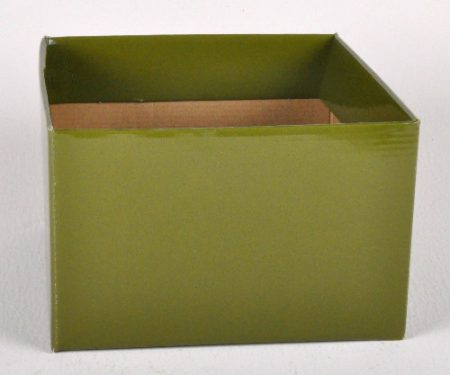 Large Gloss Box Moss Green 23x23x15cm Florist Gift Wrapping
