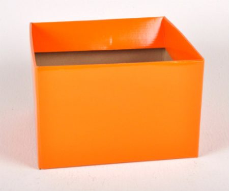Large Gloss Box Orange 23x23x15cm Florist Gift Wrapping