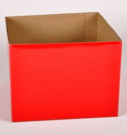 Medium Gloss Box Redwn 18x18x14cm Florist Gift Wrapping
