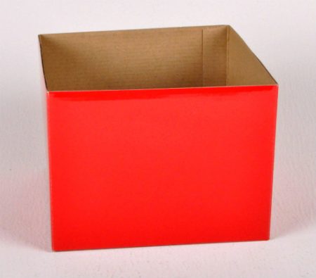 Medium Gloss Box Redwn 18x18x14cm Florist Gift Wrapping