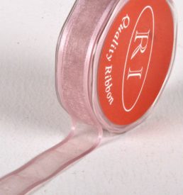 New Special 25mm x 25m Dusty Pink Satin Edge Organza Ribbon Florist Wedding