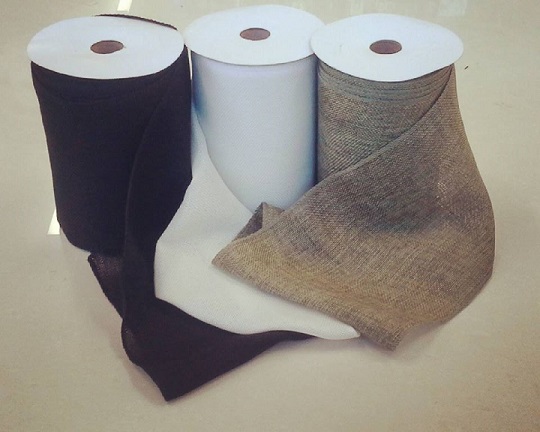 white hessian ribbon