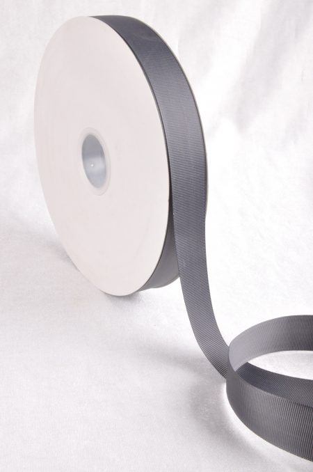 Dark Grey 100 Yard / 91 metre Roll Grosgrain Ribbon 25 / 38 mm Florist Wedding