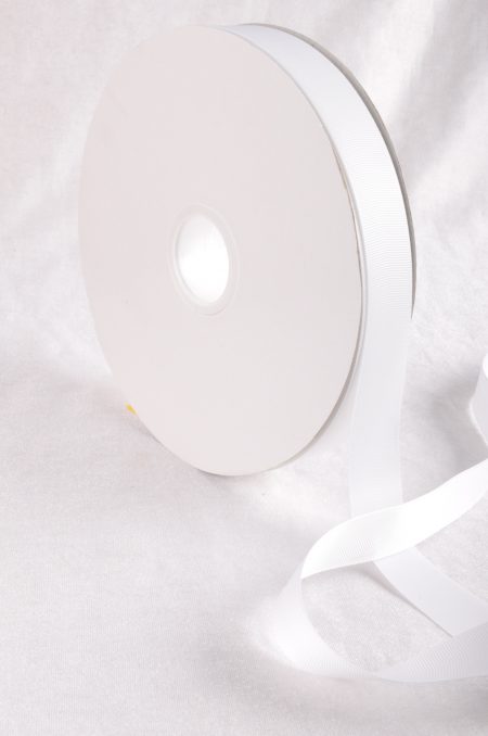 White 100 Yard / 91 metre Roll Grosgrain Ribbon 10 / 15 / 20 / 25 / 38 / 50 / 63 mm Florist Wedding