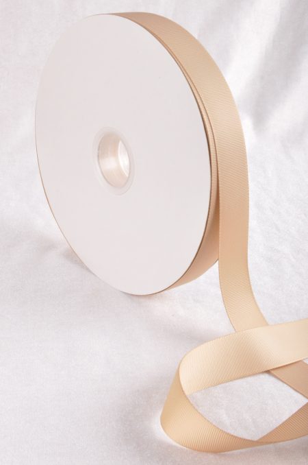Camel 100 Yard / 91 metre Roll Grosgrain Ribbon 10 / 25 / 38 mm Florist Wedding