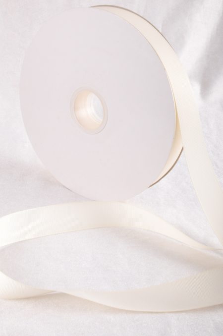 Almond Cream 100 Yard / 91 metre Roll Grosgrain Ribbon 25 / 38 mm Florist Wedding