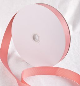Coral Pink 100 Yard / 91 metre Roll Grosgrain Ribbon 25 / 38 mm Florist Wedding